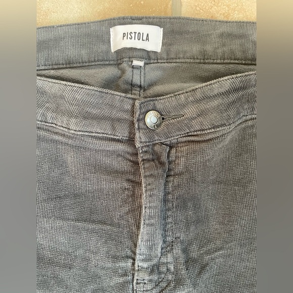 PISTOLA Dark Gray Corduroy High Waist Tapered Skinny Leg; size 16W - Picture 3 of 7